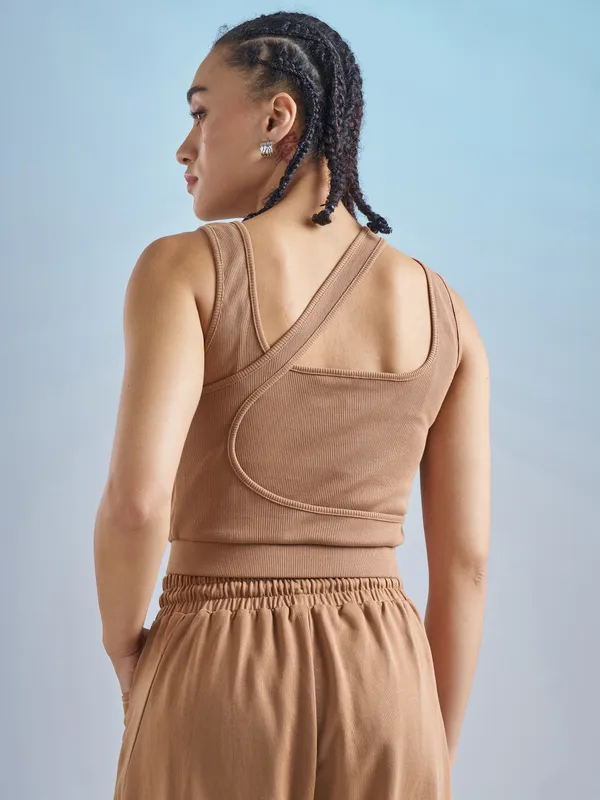 Street By Tokyo Talkies Women Brown Solid Regular Top