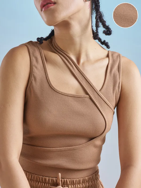 Street By Tokyo Talkies Women Brown Solid Regular Top