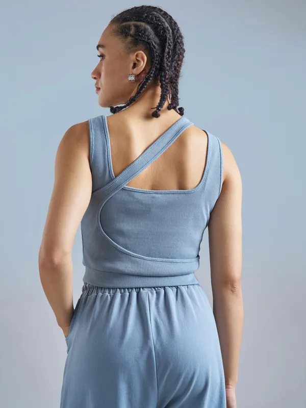 Street By Tokyo Talkies Women Blue Solid Regular Top