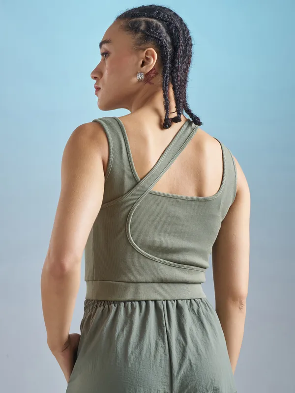 Street By Tokyo Talkies Women Olive Solid Regular Top