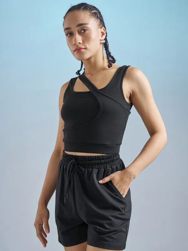 Street By Tokyo Talkies Women Black Solid Regular Top