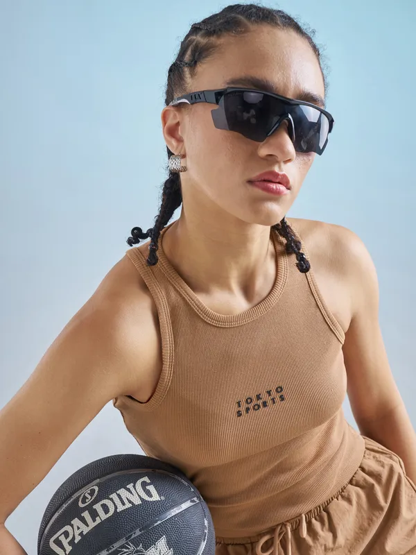 Street By Tokyo Talkies Women Brown Solid Regular Top