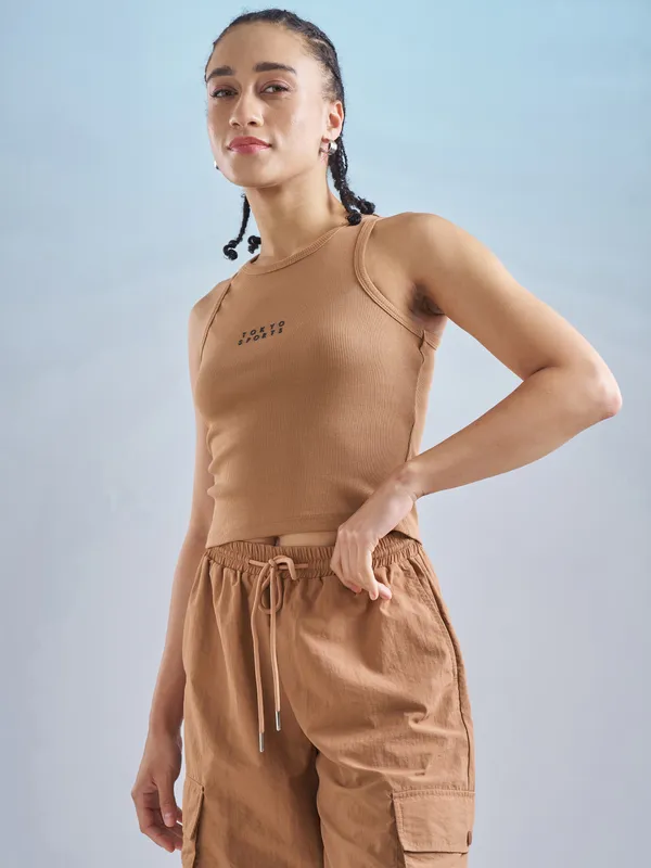 Street By Tokyo Talkies Women Brown Solid Regular Top