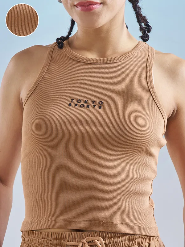 Street By Tokyo Talkies Women Brown Solid Regular Top