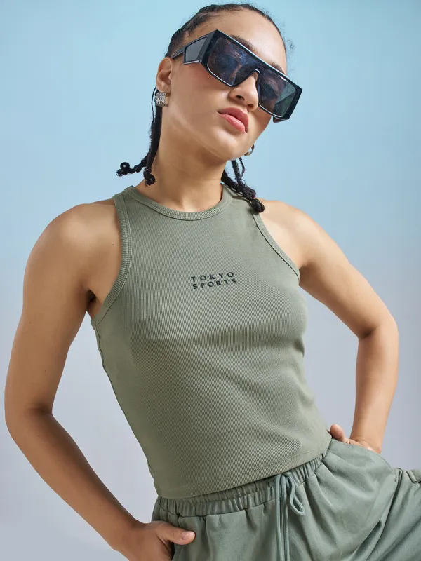 Street By Tokyo Talkies Women Olive Solid Regular Top