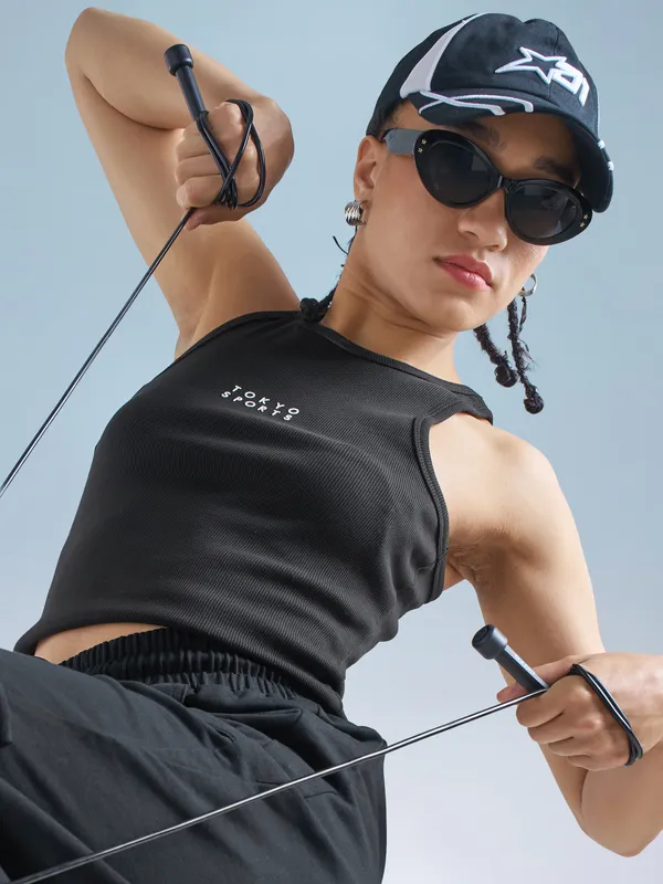 Street By Tokyo Talkies Women Black Solid Regular Top