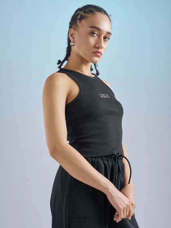 Street By Tokyo Talkies Women Black Solid Regular Top