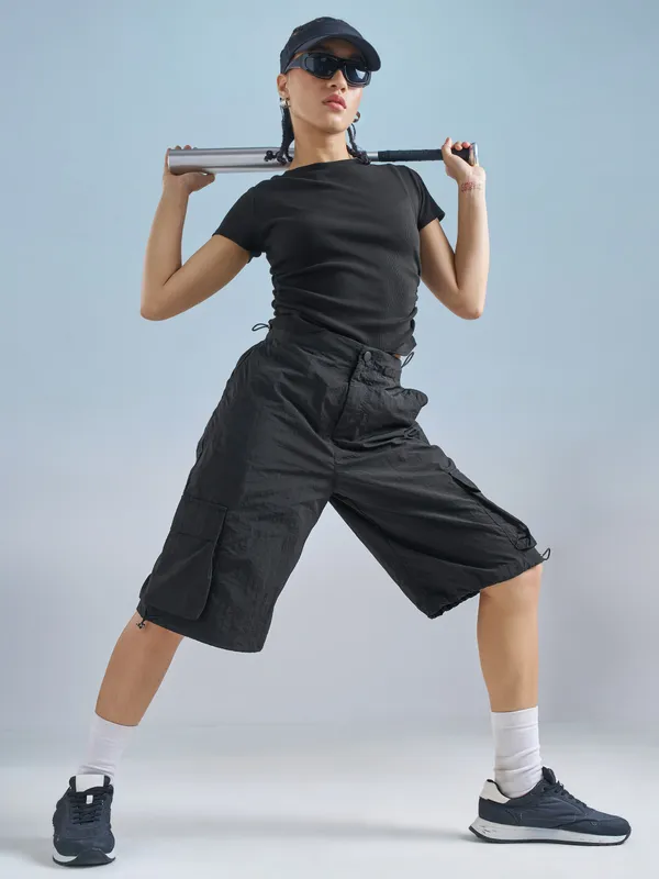 Street By Tokyo Talkies Women Black Solid Regular Top