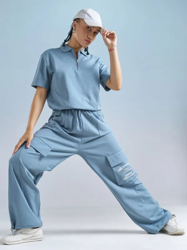 Street By Tokyo Talkies Women Blue Solid Regular Top