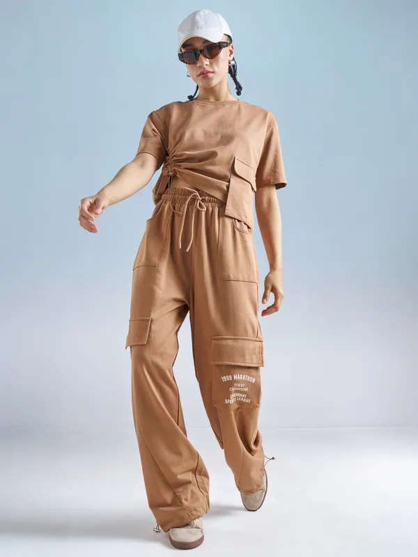 Street By Tokyo Talkies Women Brown Solid Regular Top