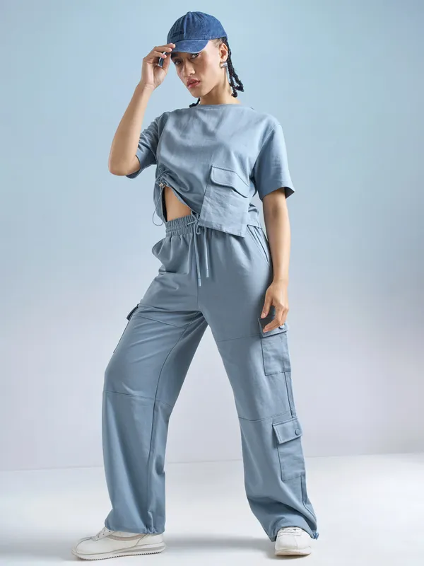 Street By Tokyo Talkies Women Blue Solid Regular Top