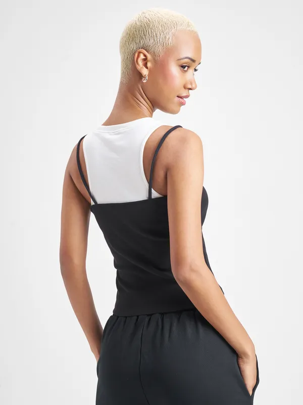 Street By Tokyo Talkies Women Black Solid Tank Top