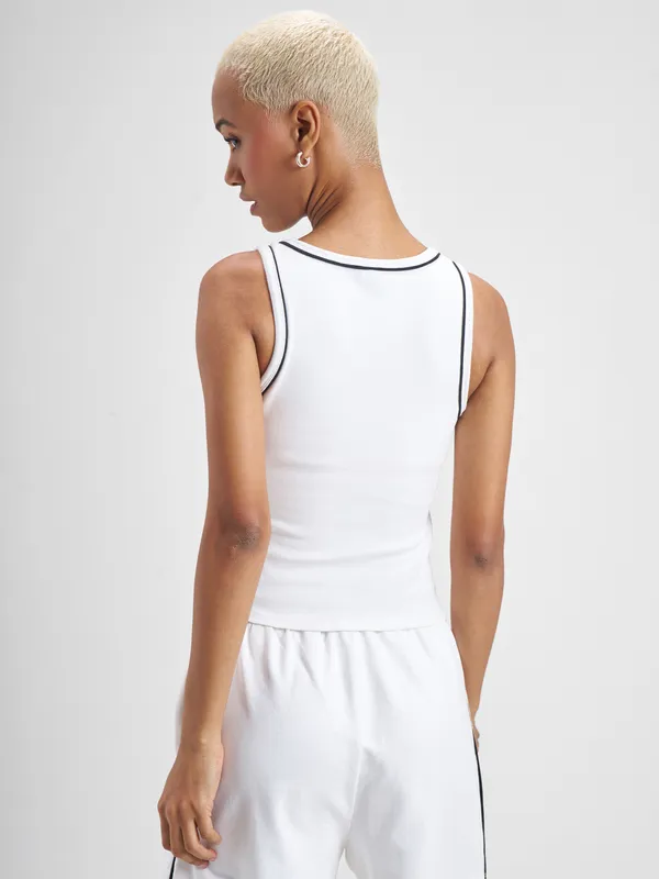 Street By Tokyo Talkies Women White Printed Tank Top