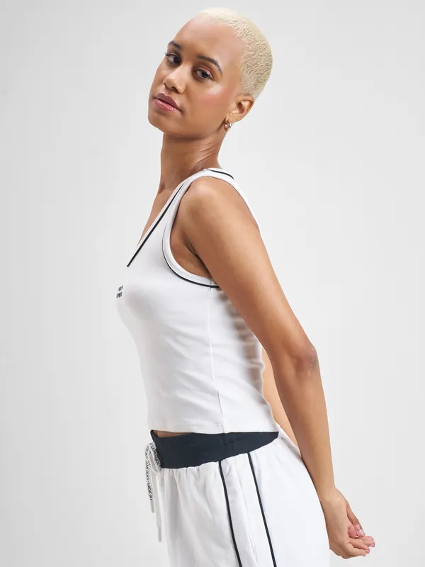 Street By Tokyo Talkies Women White Printed Tank Top