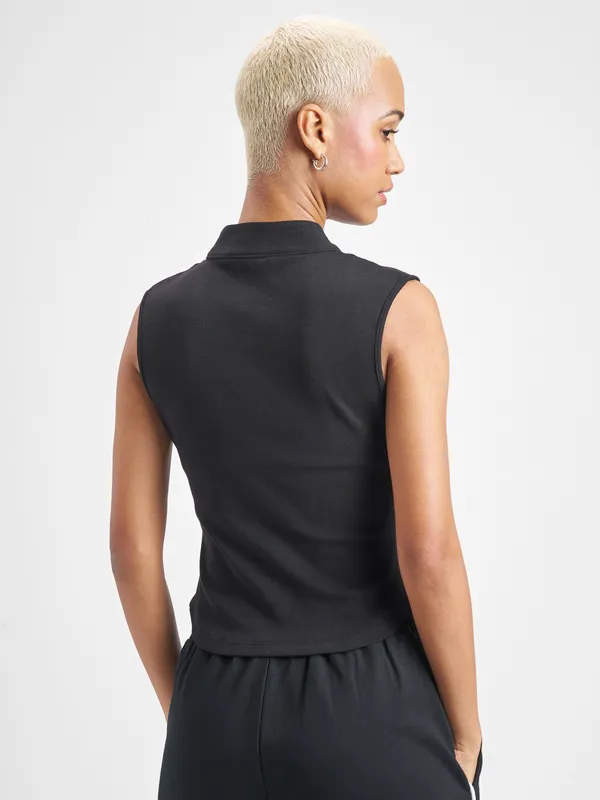 Street By Tokyo Talkies Women Black Solid Fitted Top