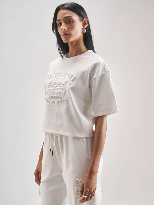 Street By Tokyo Talkies Women White Printed Regular Top