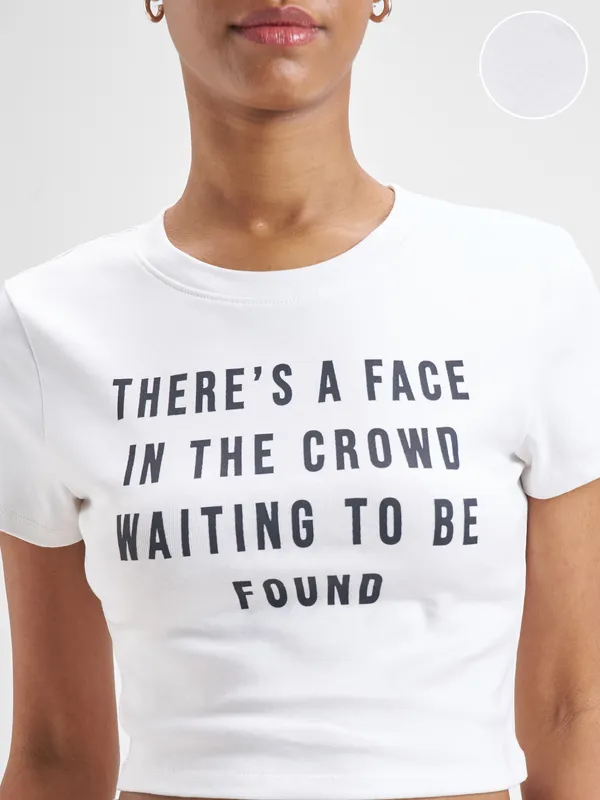 Street By Tokyo Talkies Women White Printed Round Neck T-Shirt