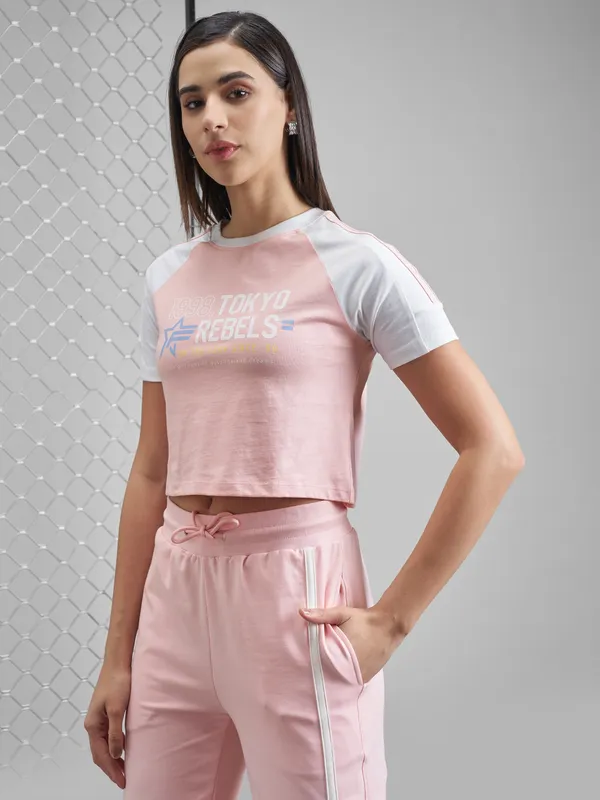 Street By Tokyo Talkies Women Pink Printed Round Neck T-Shirt