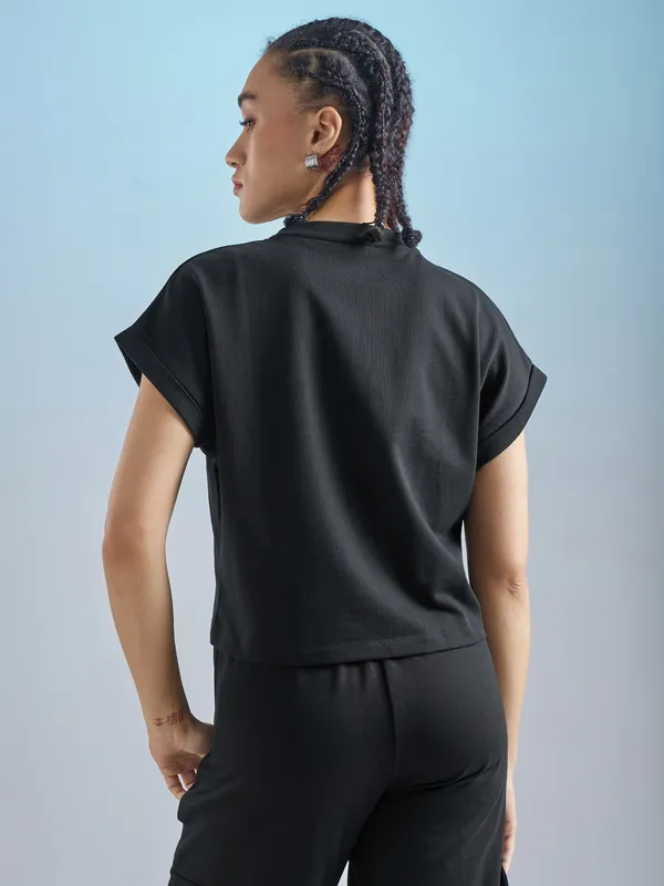 Street By Tokyo Talkies Women Black Printed Round Neck T-Shirt