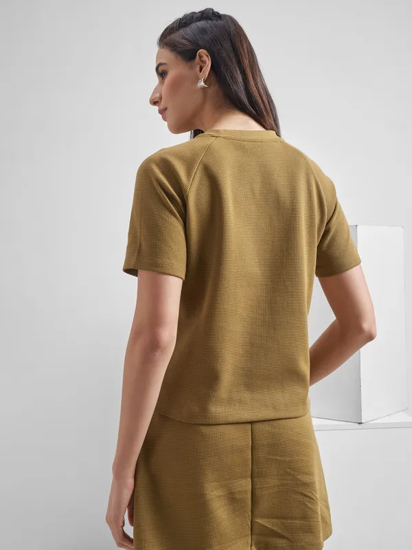 Street By Tokyo Talkies Women Brown Printed Round Neck T-Shirt