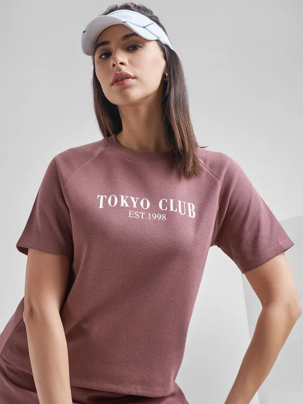 Street By Tokyo Talkies Women Purple Printed Round Neck T-Shirt