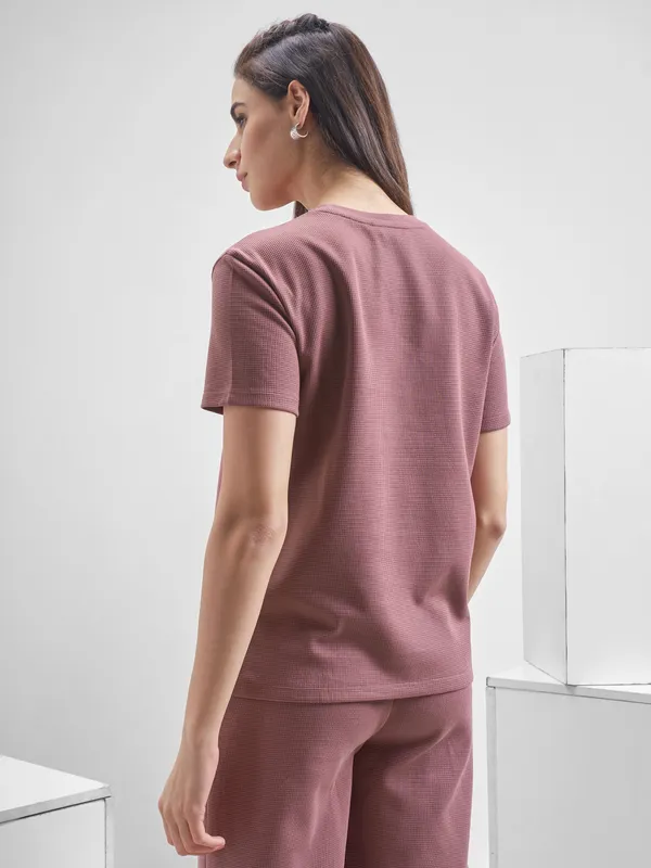 Street By Tokyo Talkies Women Purple Printed Round Neck T-Shirt