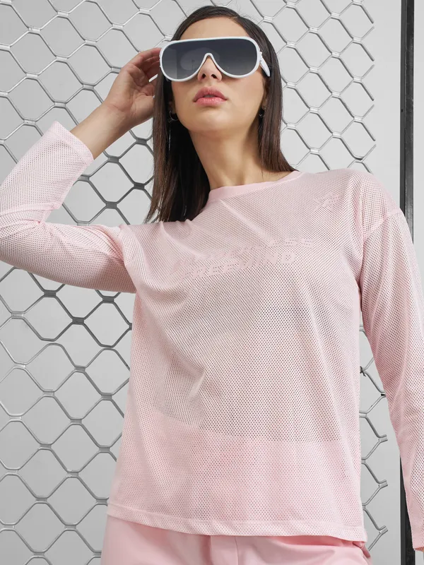 Street By Tokyo Talkies Women Pink Printed Round Neck T-Shirt