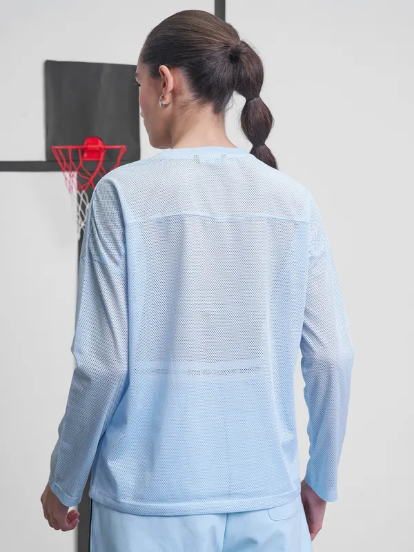 Street By Tokyo Talkies Women Blue Printed V-Neck T-Shirt