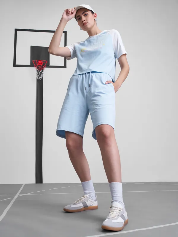 Street By Tokyo Talkies Women Blue Regular Fit Bermuda Shorts