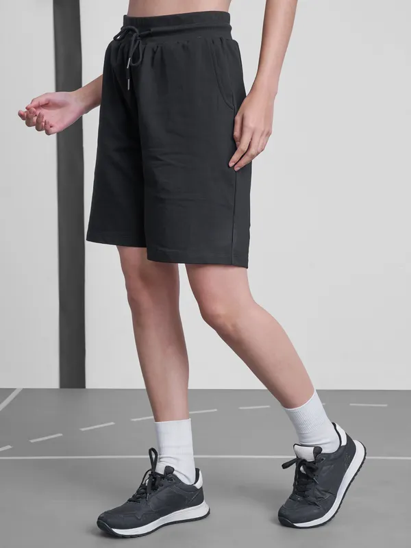 Street By Tokyo Talkies Women Black Regular Fit Bermuda Shorts