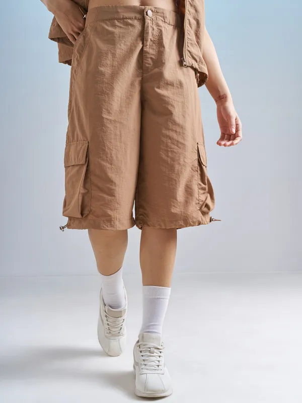 Street By Tokyo Talkies Women Brown Relaxed Fit Cargo Shorts