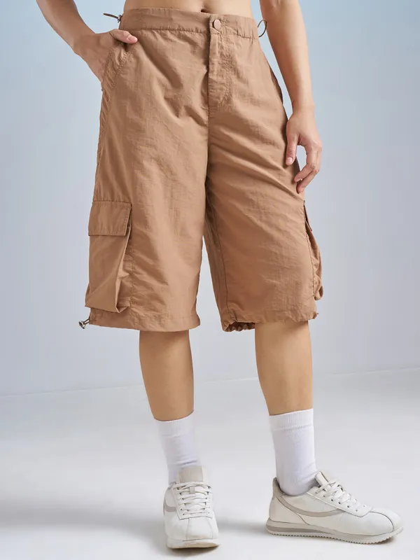 Street By Tokyo Talkies Women Brown Relaxed Fit Cargo Shorts