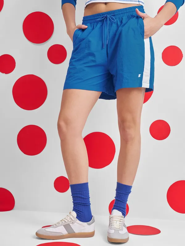 Street By Tokyo Talkies Women Blue Regular Fit Shorts