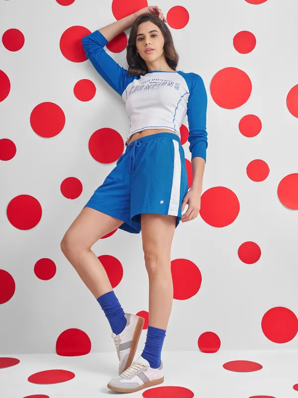 Street By Tokyo Talkies Women Blue Regular Fit Shorts