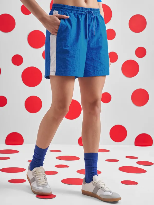 Street By Tokyo Talkies Women Blue Regular Fit Shorts