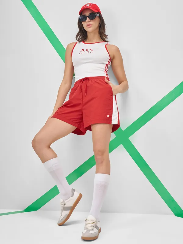 Street By Tokyo Talkies Women Red Regular Fit Shorts
