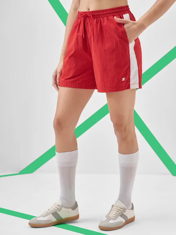 Street By Tokyo Talkies Women Red Regular Fit Shorts