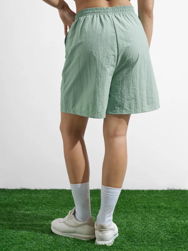 Street By Tokyo Talkies Women Green Regular Fit Shorts