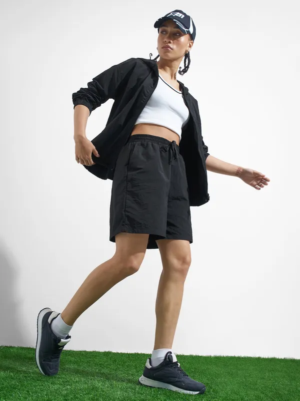 Street By Tokyo Talkies Women Black Regular Fit Shorts