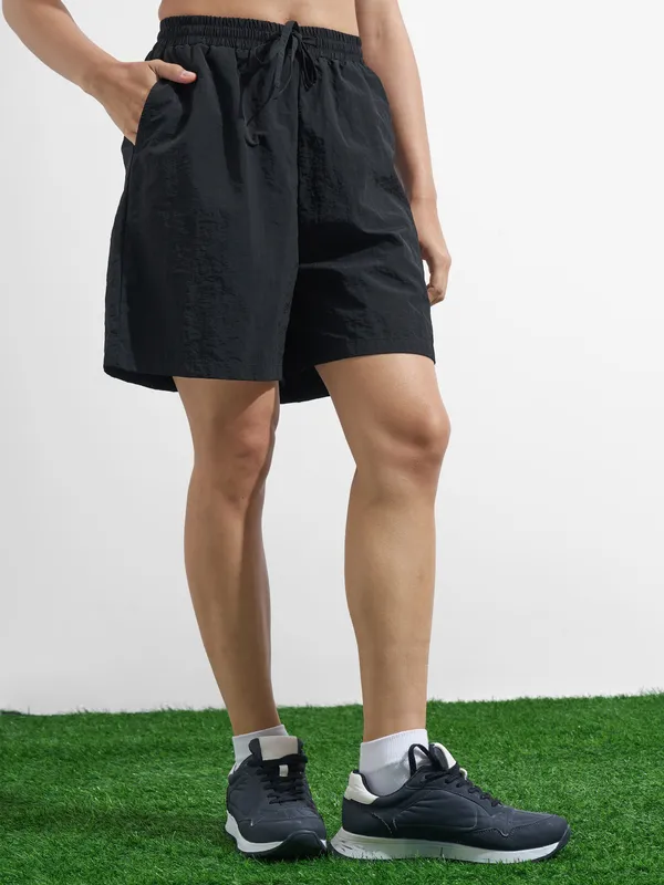 Street By Tokyo Talkies Women Black Regular Fit Shorts