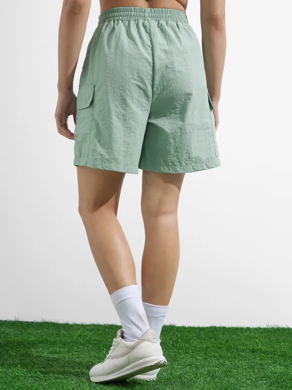 Street By Tokyo Talkies Women Green Regular Fit Shorts