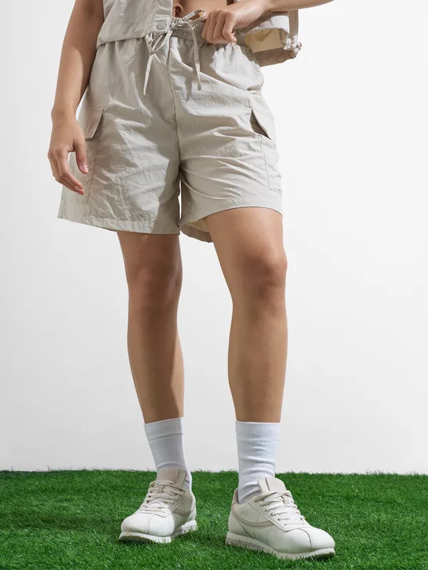 Street By Tokyo Talkies Women Beige Regular Fit Shorts