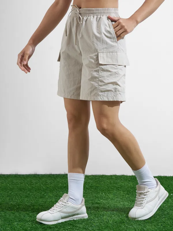 Street By Tokyo Talkies Women Beige Regular Fit Shorts