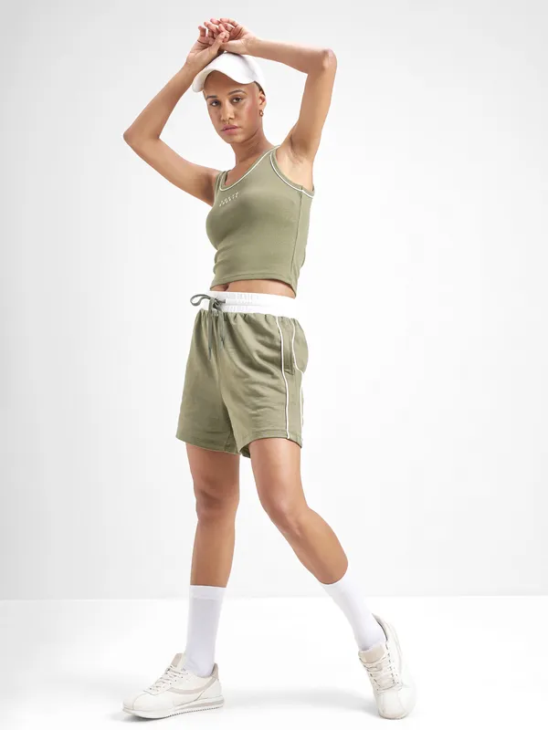 Street By Tokyo Talkies Women Olive Relaxed Fit Shorts