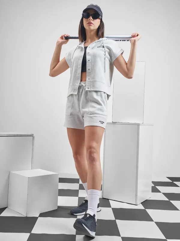 Street By Tokyo Talkies Women Grey Regular Fit Shorts