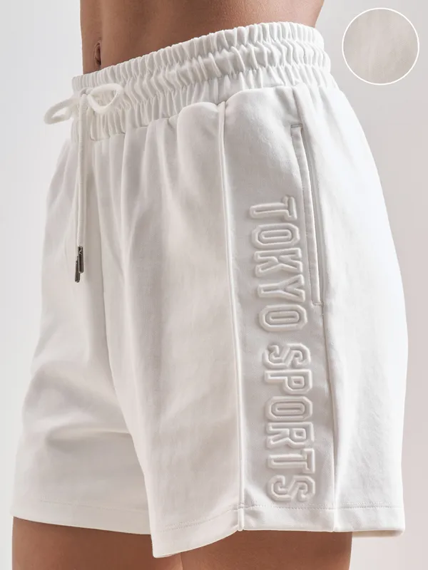 Street By Tokyo Talkies Women White Regular Fit Shorts