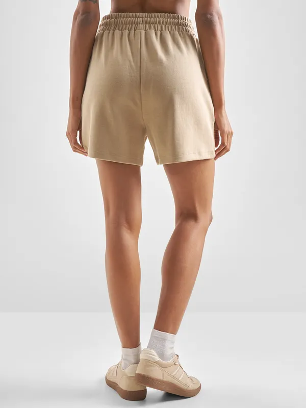 Street By Tokyo Talkies Women Beige Regular Fit Shorts