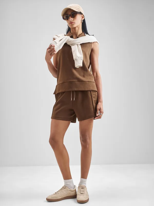 Street By Tokyo Talkies Women Brown Regular Fit Shorts