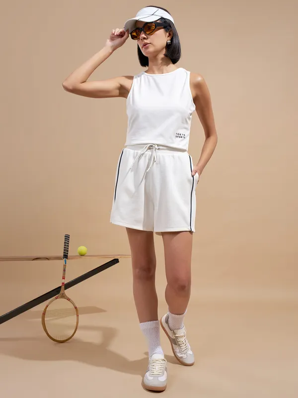 Tokyo Talkies Women White Regular Fit Shorts
