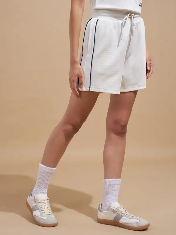Tokyo Talkies Women White Regular Fit Shorts